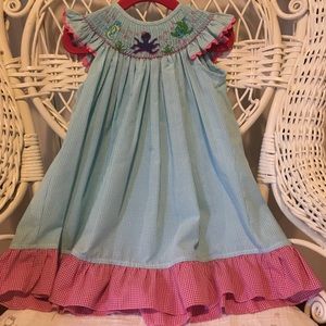 Girls 18M sea creature smocked dress